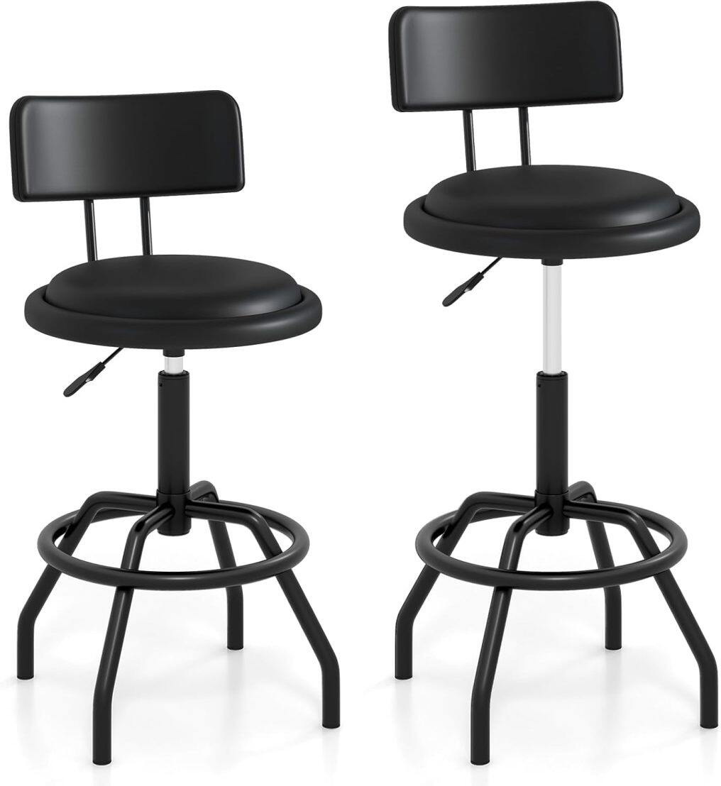 Adjustable Swivel Vintage PU Leather Bar Stool