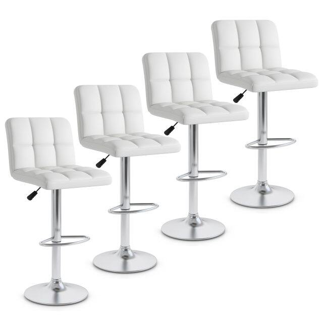 Bar Stools Set Modern PU Leather Swivel Bar Chairs