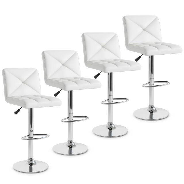 Bar Stools Set Modern PU Leather Swivel Bar Chairs