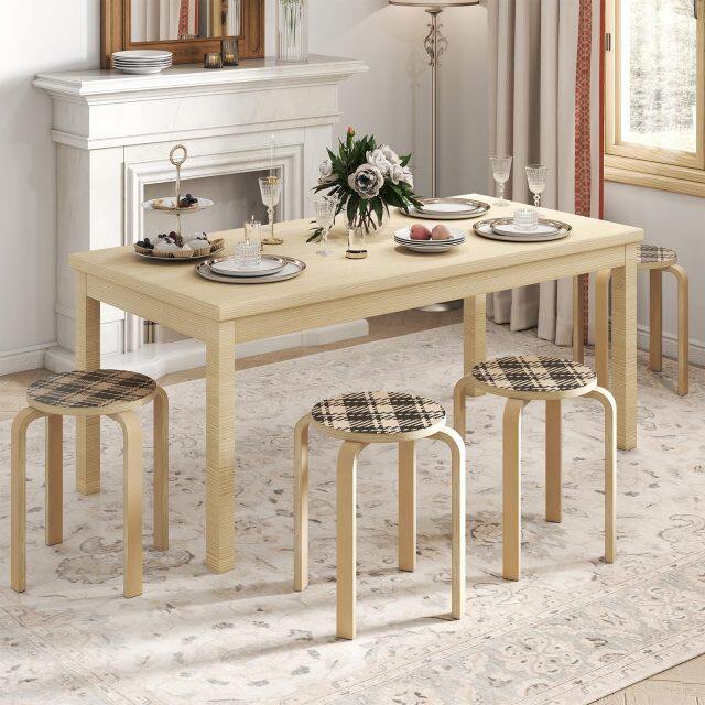 18-Inch Height Stackable Bentwood Stools with Round Top