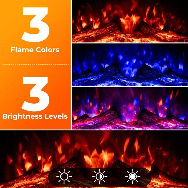 23 Inches Electric Fireplace Insert 750W/1500W Fireplace Heater with Remote Control
