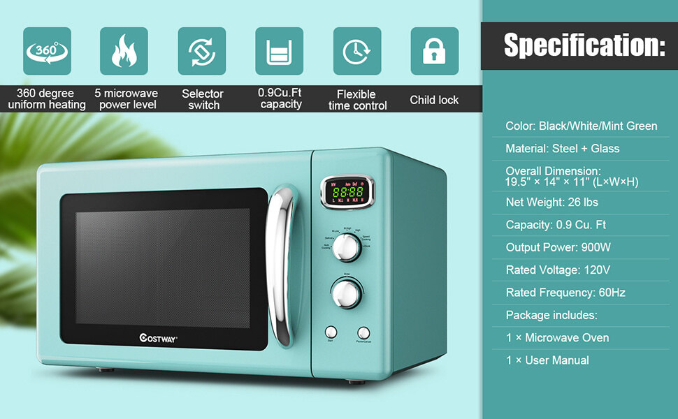 Retro Countertop Microwave Oven