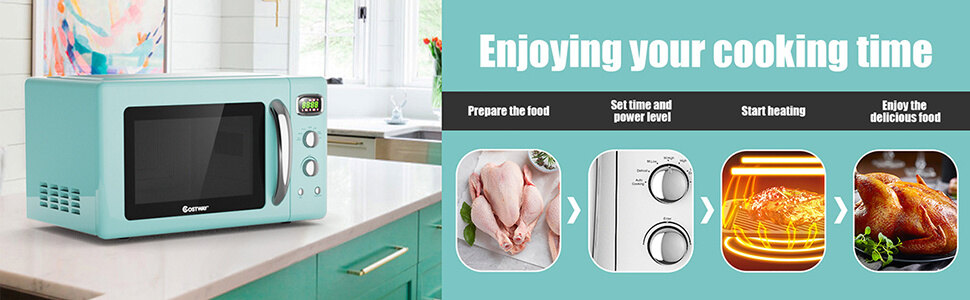 Retro Countertop Microwave Oven