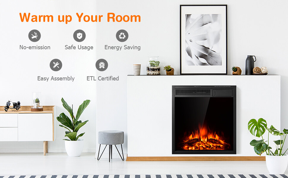 electric fireplace black