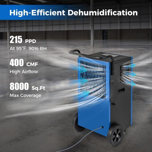 ARLIME 215 Pints Commercial Dehumidifier w/Drain Hose, Industrial Heavy Duty Dehumidifier