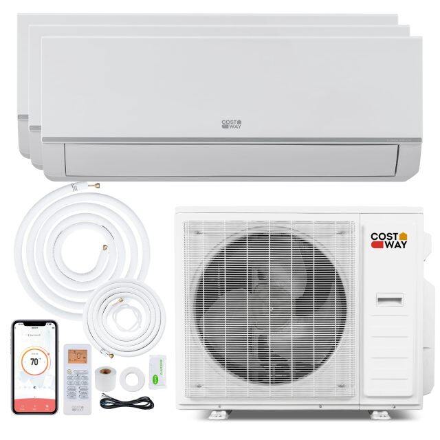 28K Tri 3 Zone Mini Split AC/Heating System | 20 SEER2 12K+ 12K+ 12K WiFi Enabled 208/230V (Blast Pro Series)