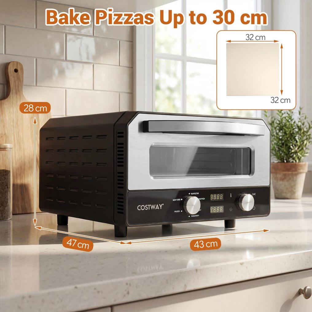 1700W Electric Pizza Oven Indoor | 6 Presets & 2-Min Rapid Baking Heats up to 750℉