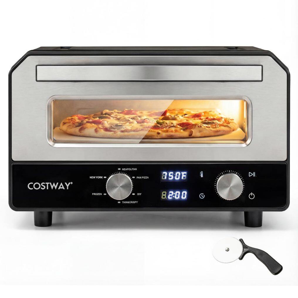 1700W Electric Pizza Oven Indoor | 6 Presets & 2-Min Rapid Baking Heats up to 750℉