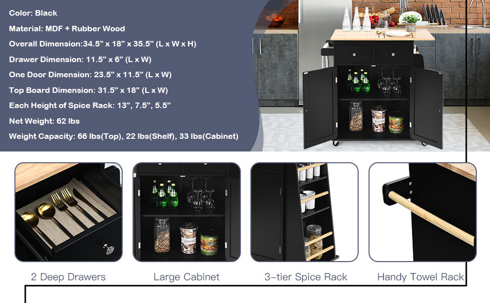 wood kitchen island