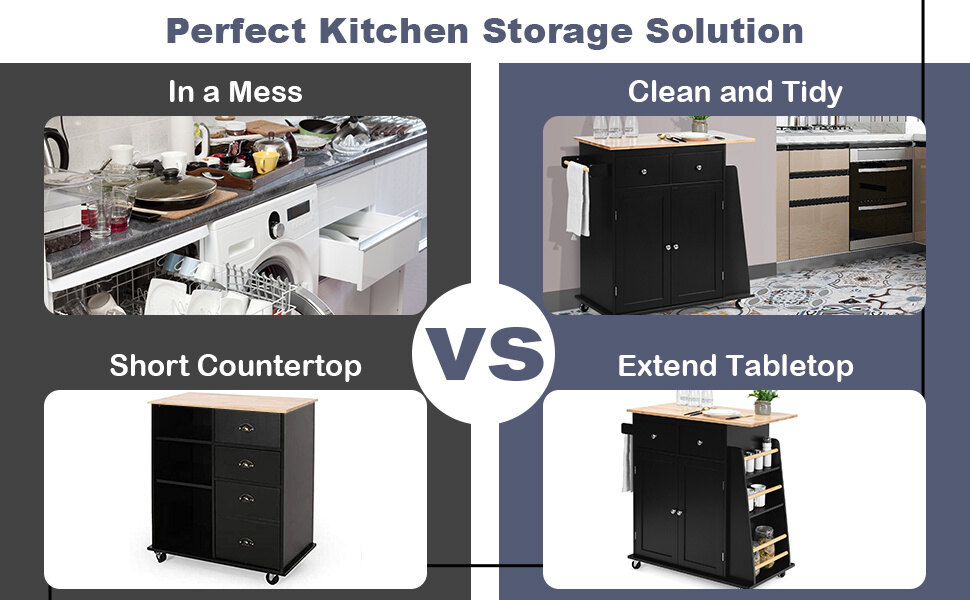 kitchen storage cart on wheels