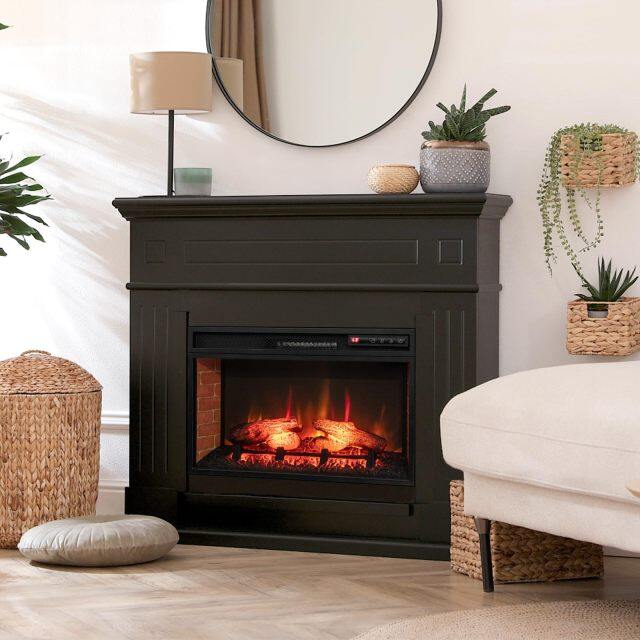 Electric Fireplace Insert 26-inch Wide 1400W Recessed and Freestanding Fireplace Heater with Remote Control
