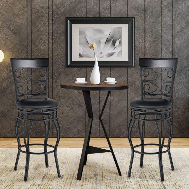 Bar Stools Set of 2 with Back for Kitchen Island