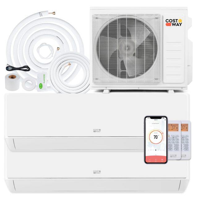 18k Dual 2 Zone Mini Split Air Conditioner | 24 SEER2 12000 BTU+ 12000 BTU 208/230V Inverter AC