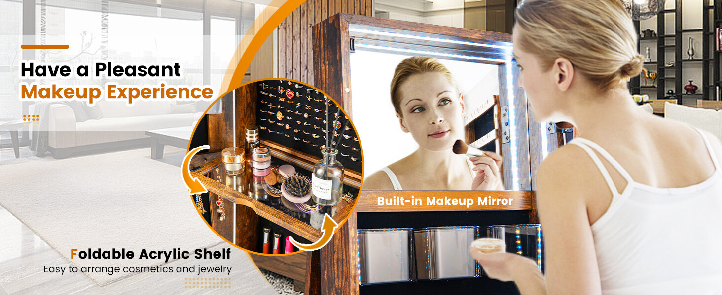 makeup mirror with storage