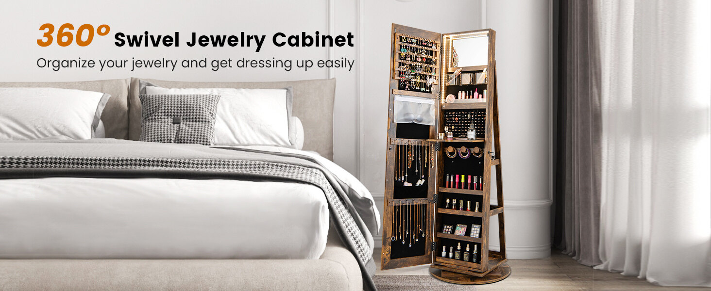 mirror jewelry cabinet