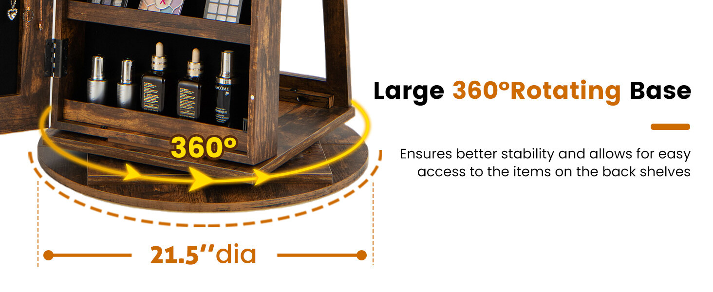 360 rotating jewelry cabinet