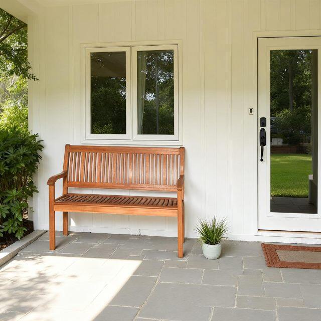 25" D x 50" W x 36" H Wooden Bench Outdoor