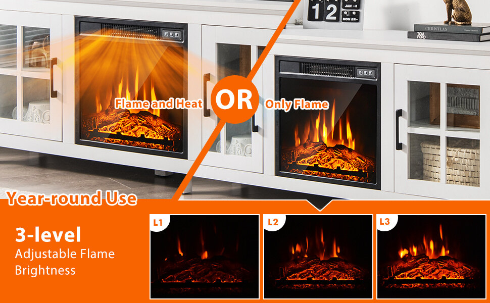 Electric Fireplace with Mantel