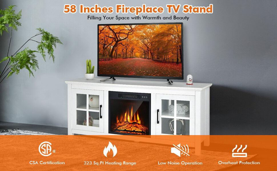 Electric Fireplace with Mantel