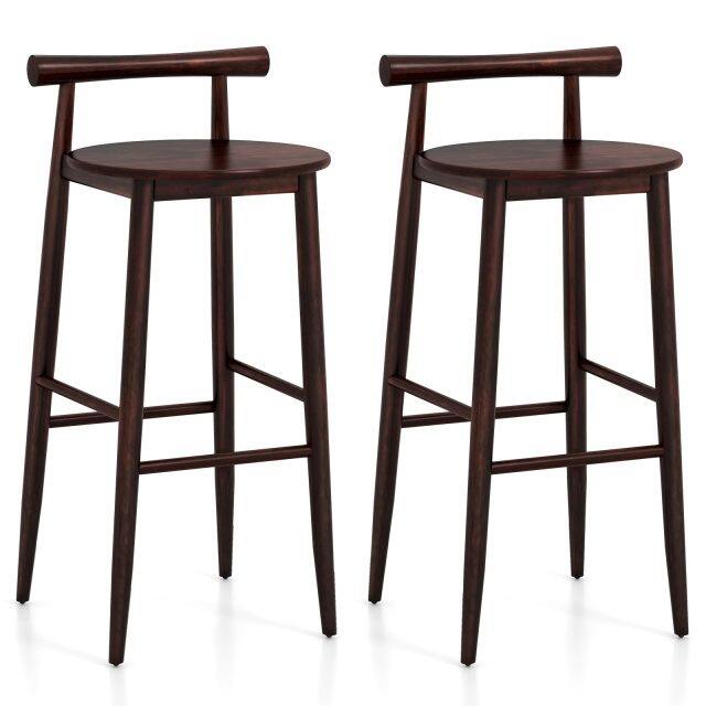 Bar Chair Set of 2/4 Bar Height Stools Set w/Acacia Wood Frame