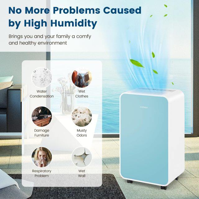 Dehumidifier for Basement, 32 Pints Portable Quiet Dehumidifier for Rooms up to 2500 Sq. Ft w/Sleep Mode, 24H Timer
