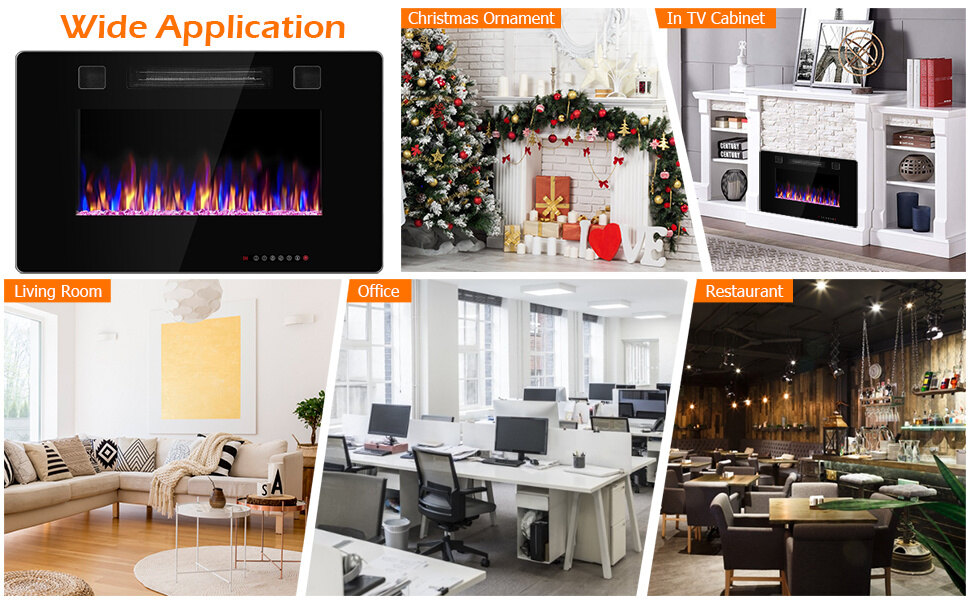 floating electric fireplace