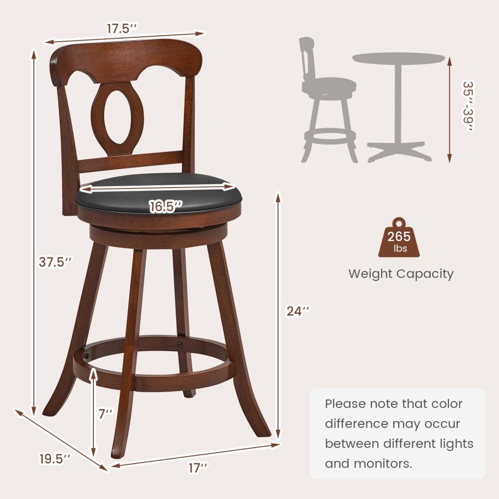 Bar Stools 24 Inch Swivel Counter Height Chairs (Set of 2/4)