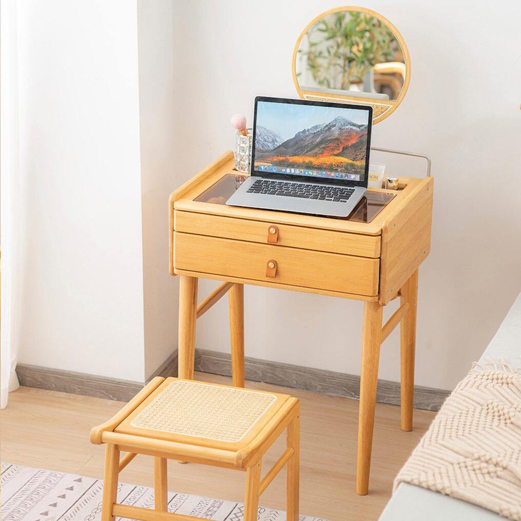 Vanity Desk with Mirror and Stool for Adult and Teens