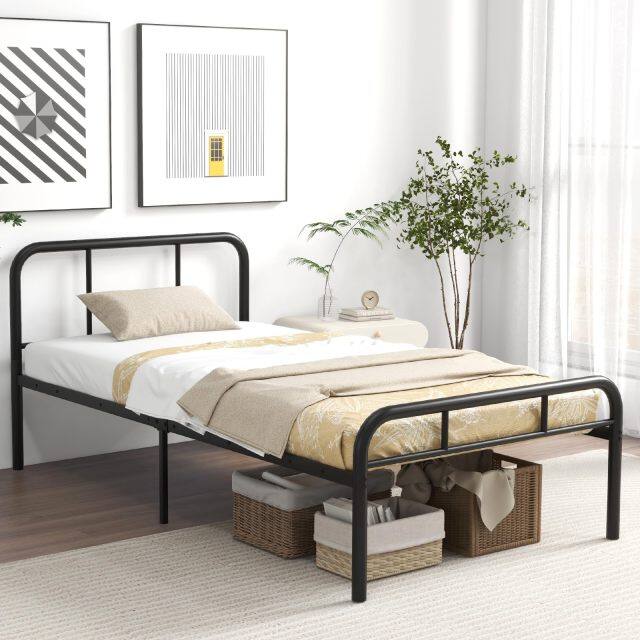 KOMFOTT Twin Size Metal Platform Bed Frame