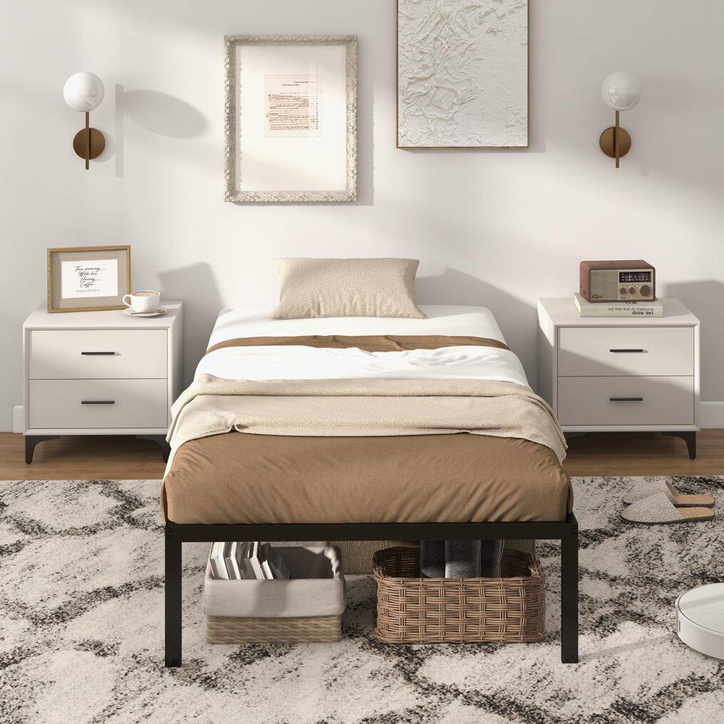 KOMFOTT 14-Inch Twin Size Metal Platform Bed Frame