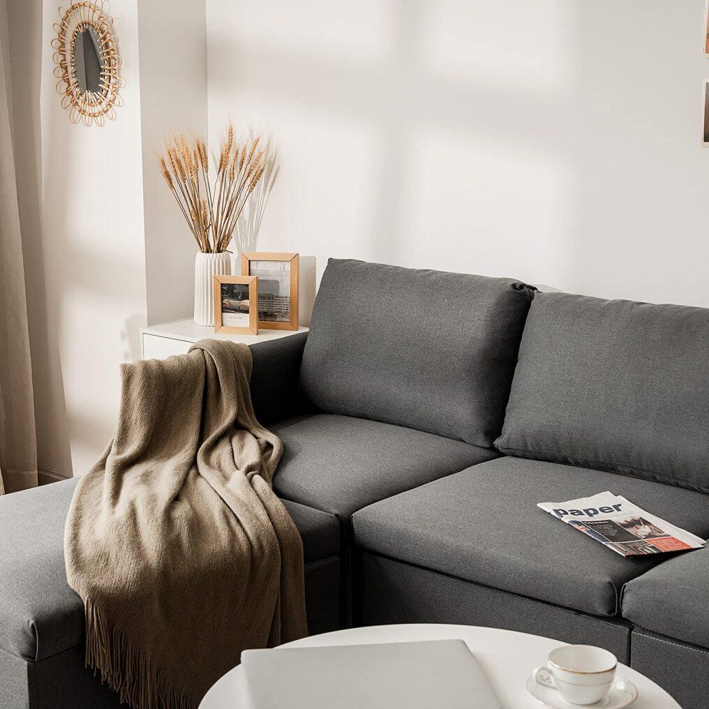 Modern L-Shaped Convertible Sectional Sofa Couch with Reversible Chaise