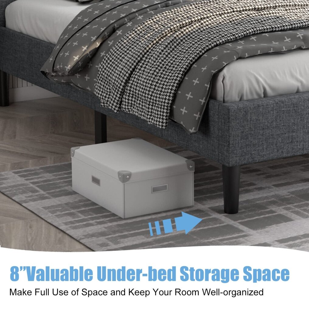 Solid Slats Support Mattress Foundation No Box Spring Needed