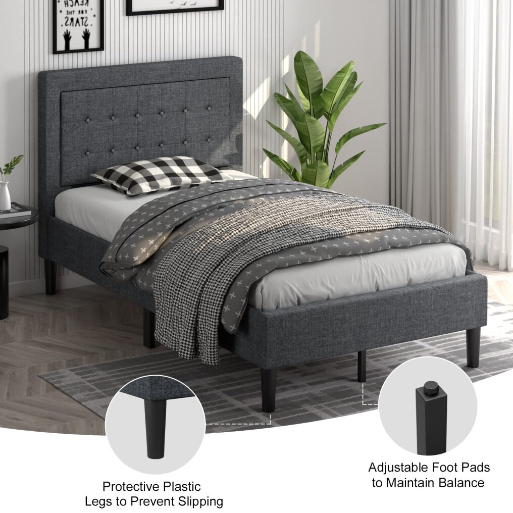 Solid Slats Support Mattress Foundation No Box Spring Needed