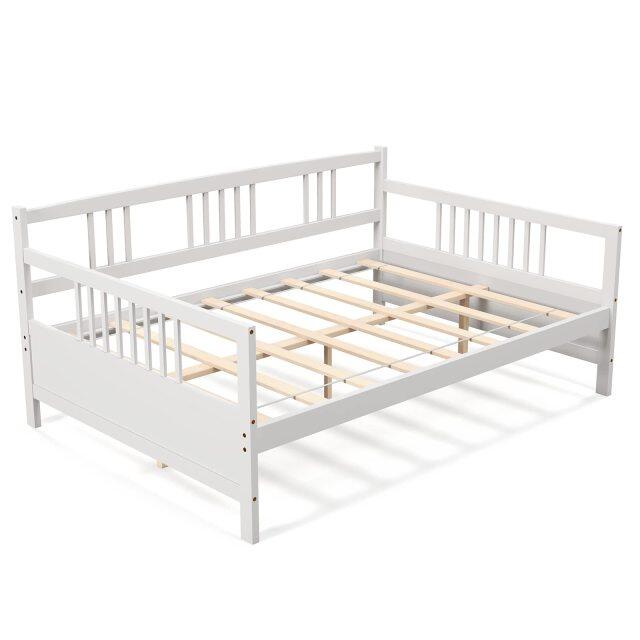KOMFOTT Wood Daybed Frame Full Size, Sofa Day Bed Frame with Wooden Slats Support