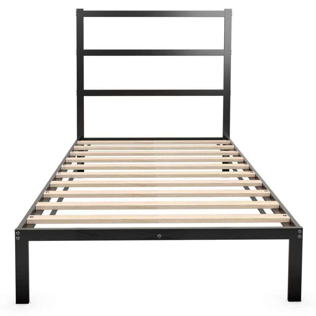 KOMFOTT Metal Bed Frame with Vintage Headboard