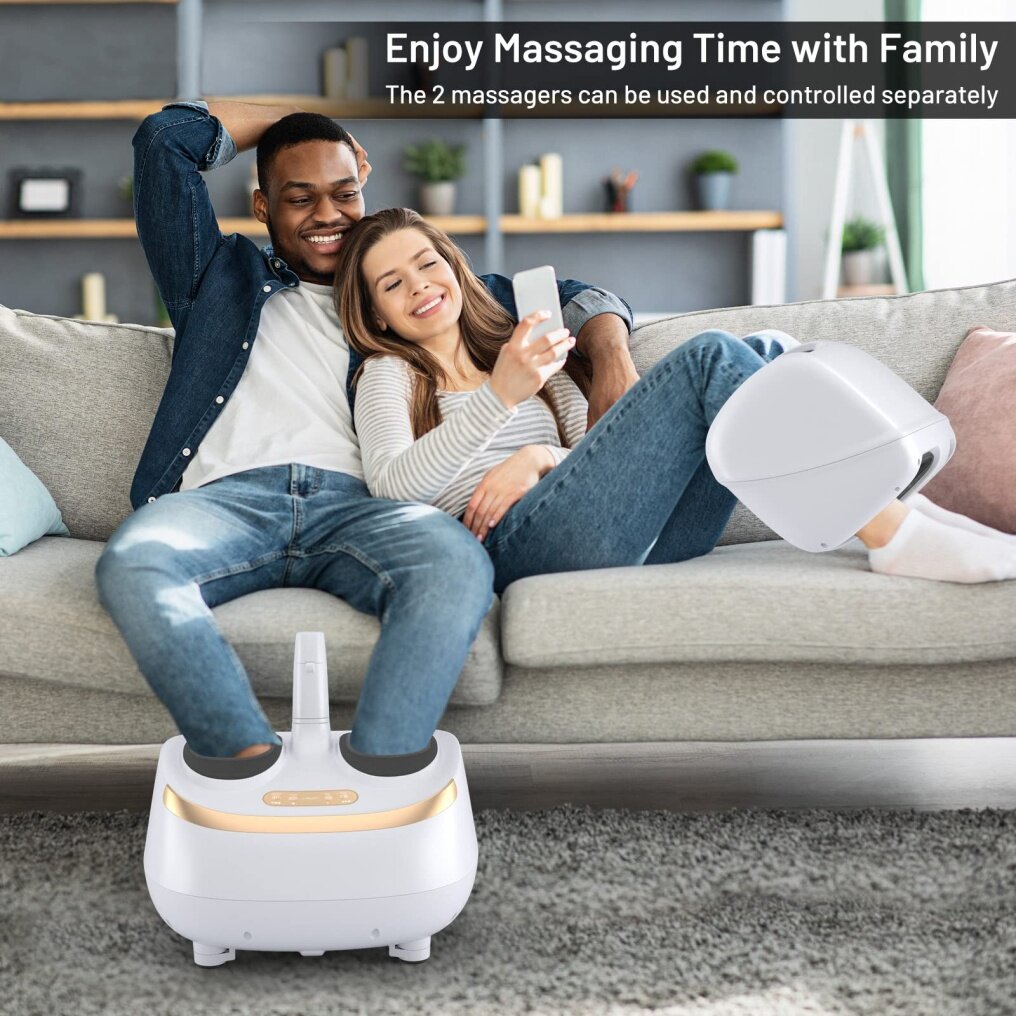 Foot and Calf Massage with Tilt Base, Heat, 3 Modes and Intensities,360 Degree Detachable Flip Massager