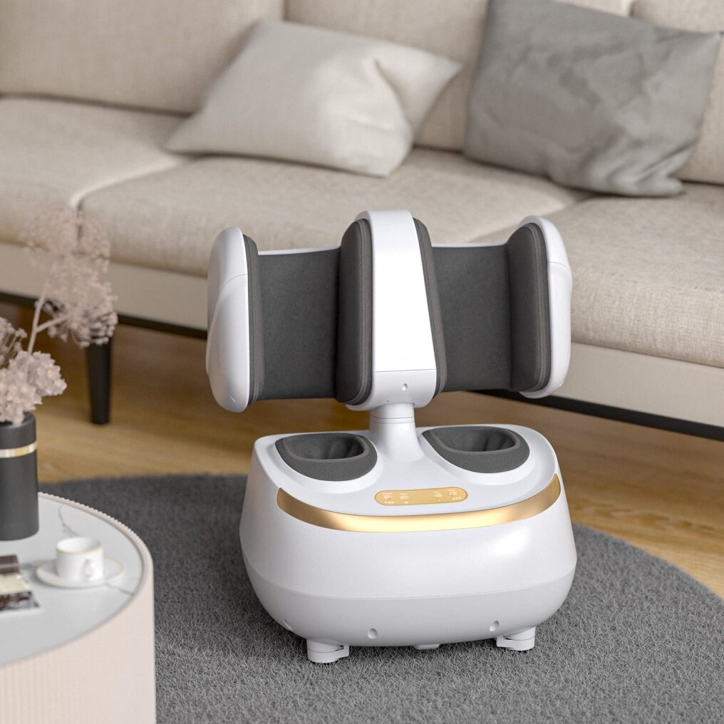 Foot and Calf Massage with Tilt Base, Heat, 3 Modes and Intensities,360 Degree Detachable Flip Massager