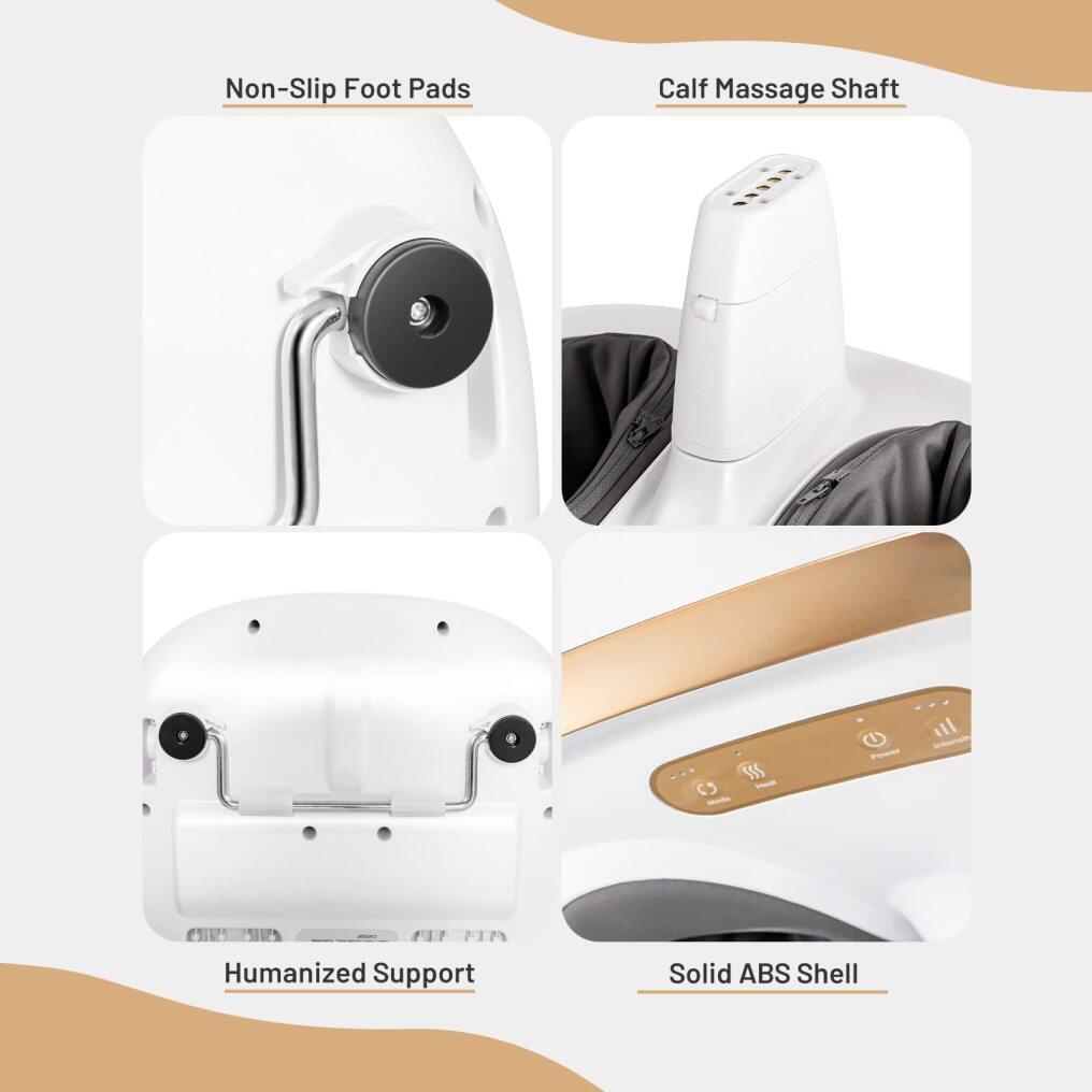 Foot and Calf Massage with Tilt Base, Heat, 3 Modes and Intensities,360 Degree Detachable Flip Massager
