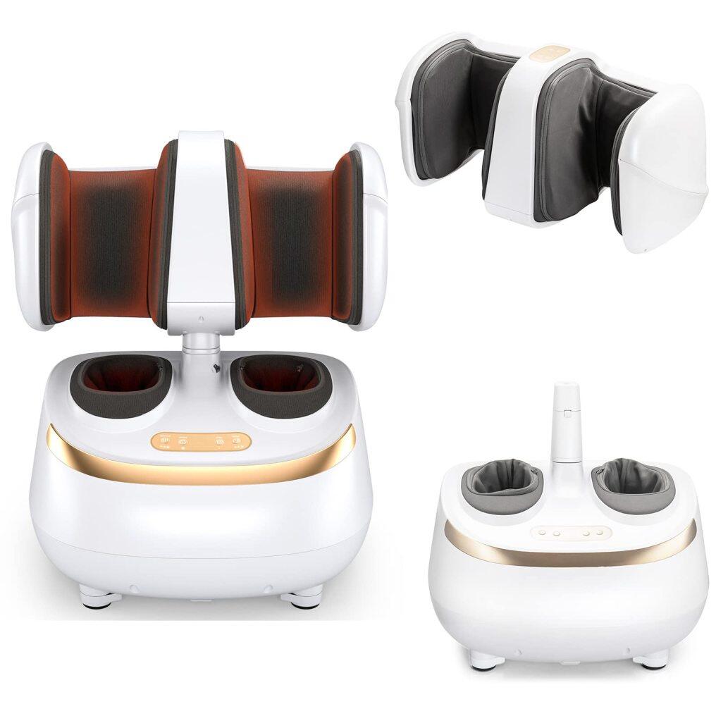 Foot and Calf Massage with Tilt Base, Heat, 3 Modes and Intensities,360 Degree Detachable Flip Massager