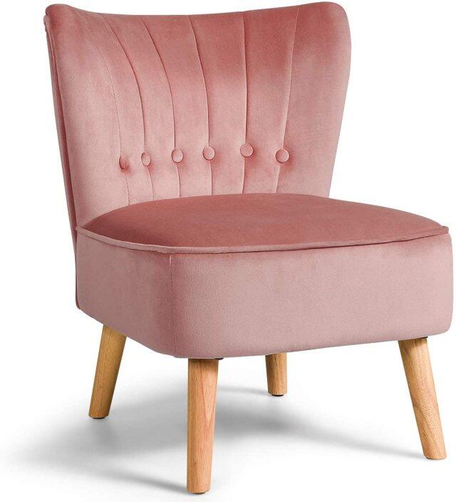 Modern Velvet Accent Chair | Small Upholstered Leisure Sofa Chair