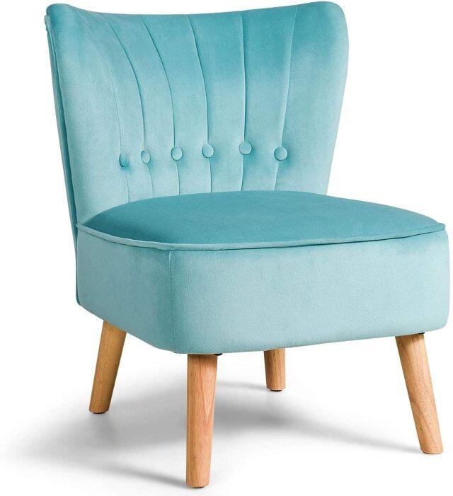 Modern Velvet Accent Chair | Small Upholstered Leisure Sofa Chair