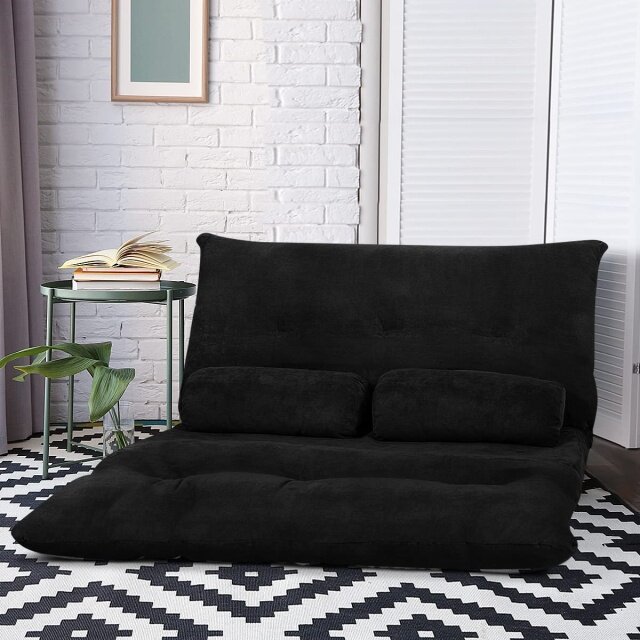 Multi-Functional 6-Position Foldable Lazy Floor Sofa with 2 Pillows