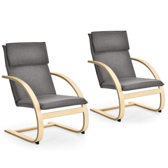 Bentwood Chair with Stable Curved Leg and Arm for Living Room