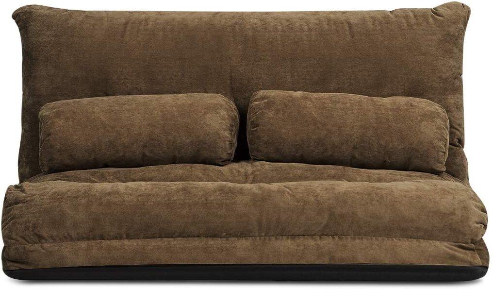 Multi-Functional 6-Position Foldable Lazy Floor Sofa with 2 Pillows