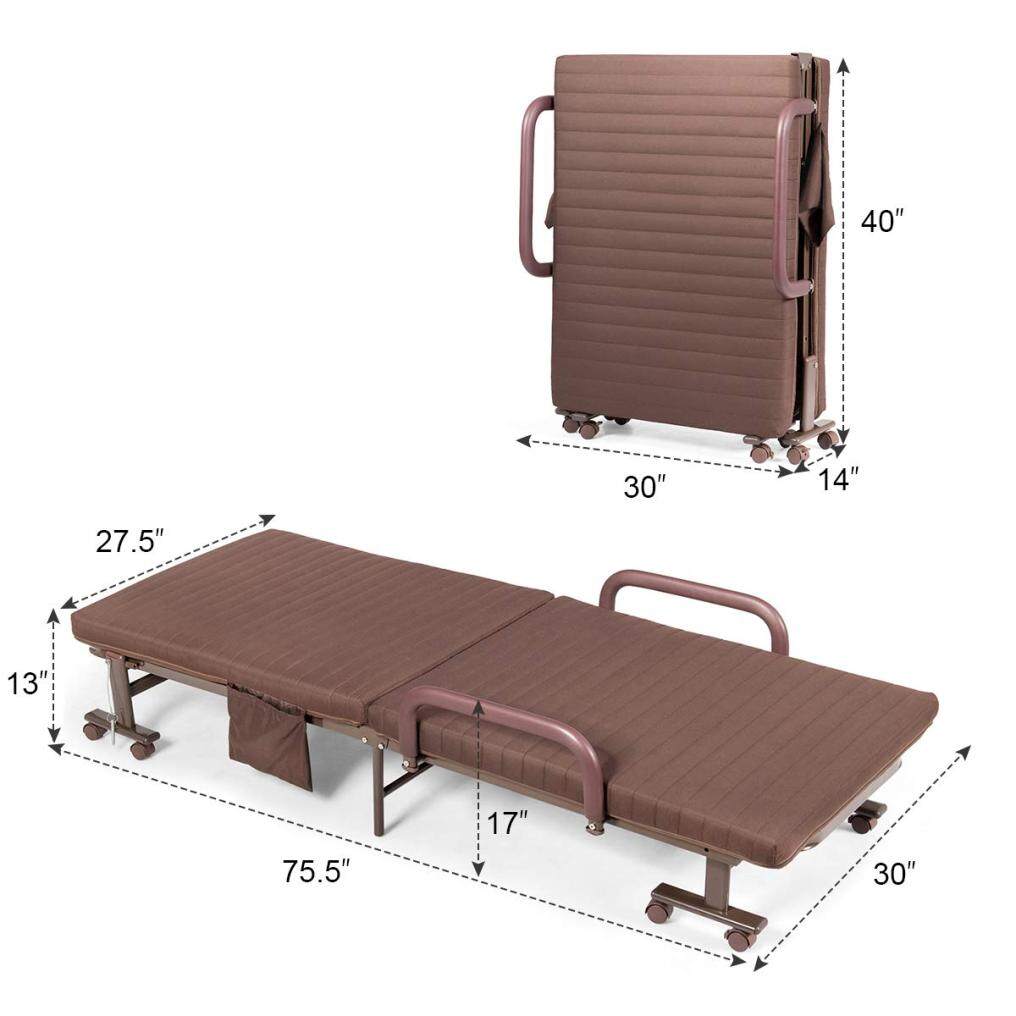 Portable Guest Bed w/Foldaway 3.5 inch Twin Mattress