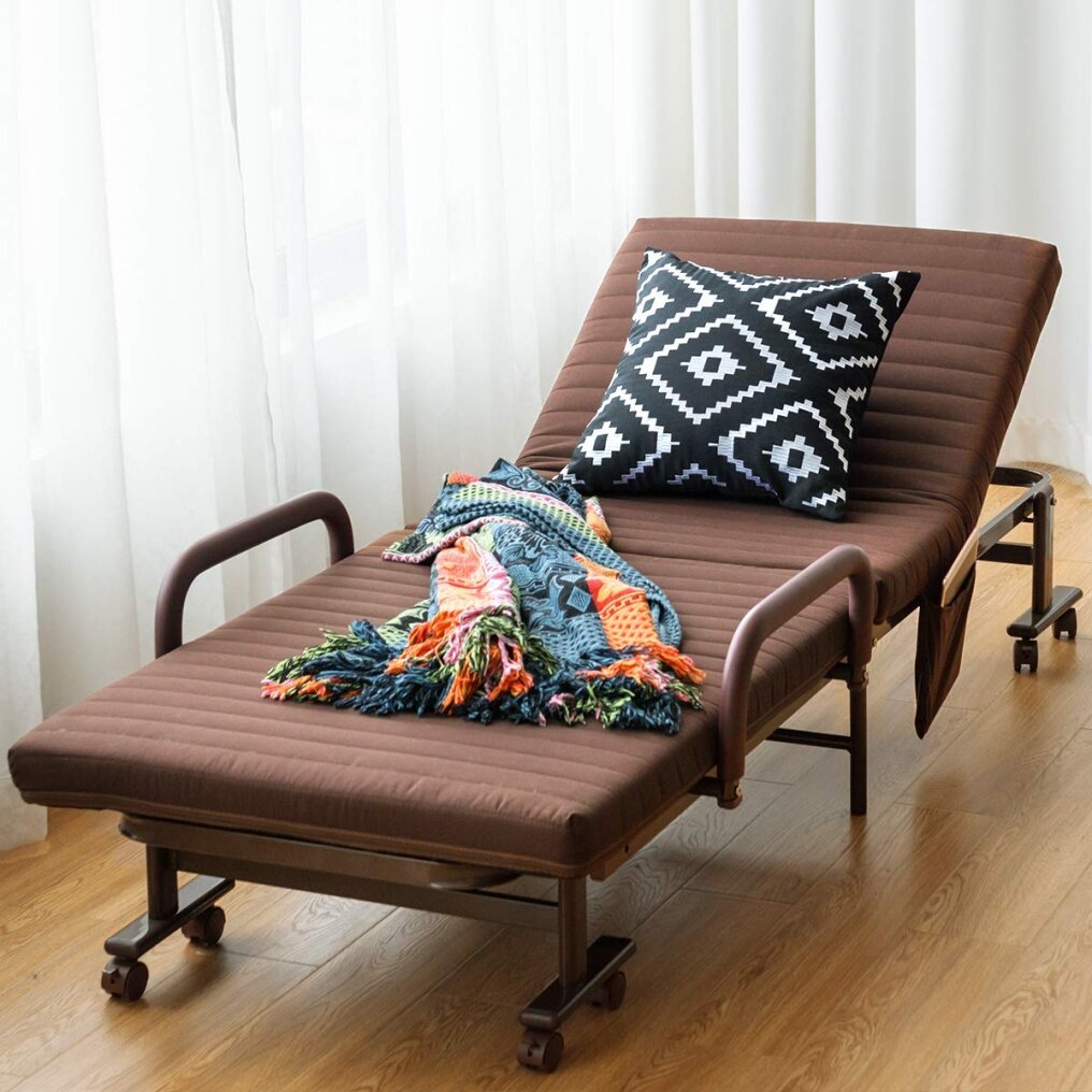 Portable Guest Bed w/Foldaway 3.5 inch Twin Mattress