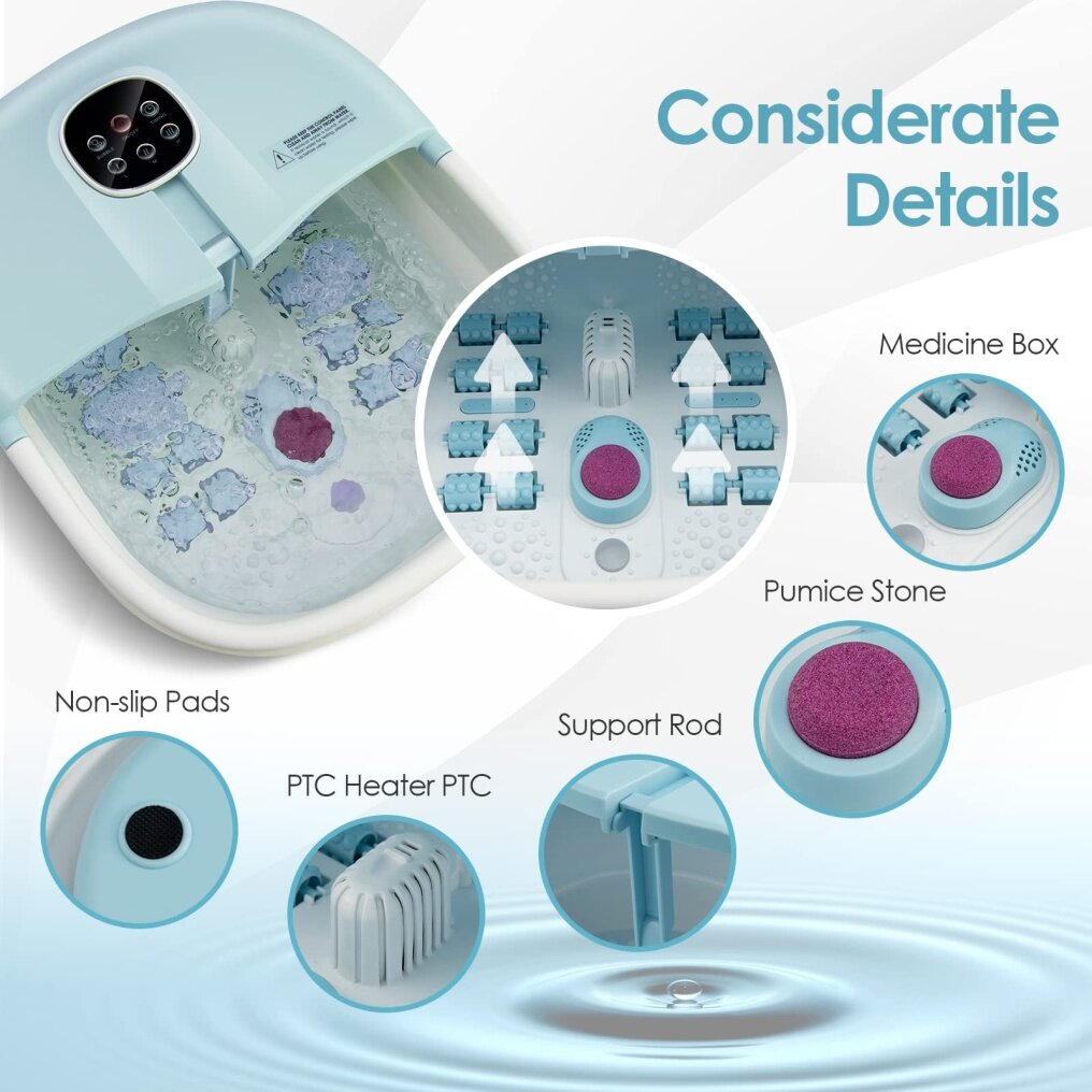 Foot Bath Spa w/Heat and Massage | Collapsible Foot Spa Tub