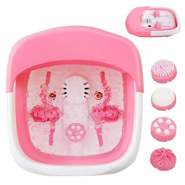 Foldable Foot Soaking Tub with Rollers Pumice Stone Scrub Brush