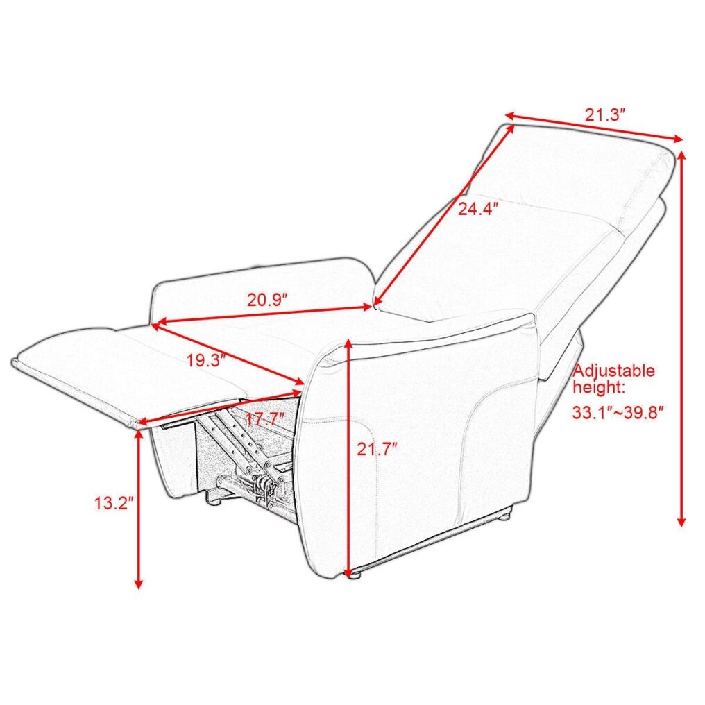 Komfott Electric Power Lift Chair Recliner Sofa Chair, with Fabric Padded Seat