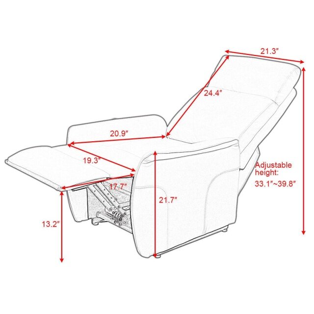 Komfott Electric Power Lift Chair Recliner Sofa Chair, with Fabric Padded Seat